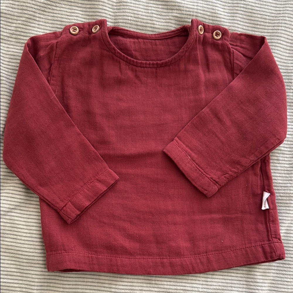 Babies burgundy Long Sleeve Shirt
